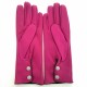 Gants en cuir d'agneau hot pink, noir, gris "JACINTHE"