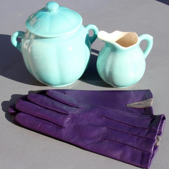 Gants en cuir d'agneau améthyste et charcoal "POINCARE".