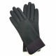 Gants en cuir d'agneau noir/gris clair/hot pink: "FENELON"