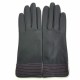 Gants en cuir d'agneau noir/gris clair/hot pink: "FENELON"