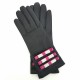 Gants en cuir d'agneau noir, hot pink, gris "OMBELINE"
