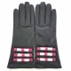 Gants en cuir d'agneau noir, hot pink, gris "OMBELINE"