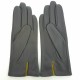 Gants en cuir d'agneau charcoal, luciole "POINTS"