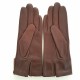 Gants en cuir d'agneau marron et sable "UCARA"