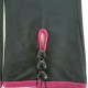 Gants en cuir d'agneau noir et hot pink "MARGUERITTE"