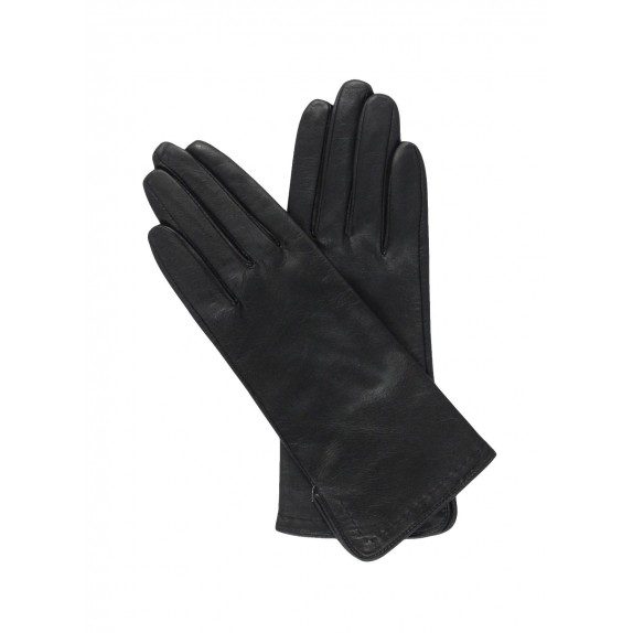 Gants en cuir d'agneau noir "VIOLETTE".