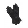 Gants en cuir d'agneau noir "VIOLETTE".