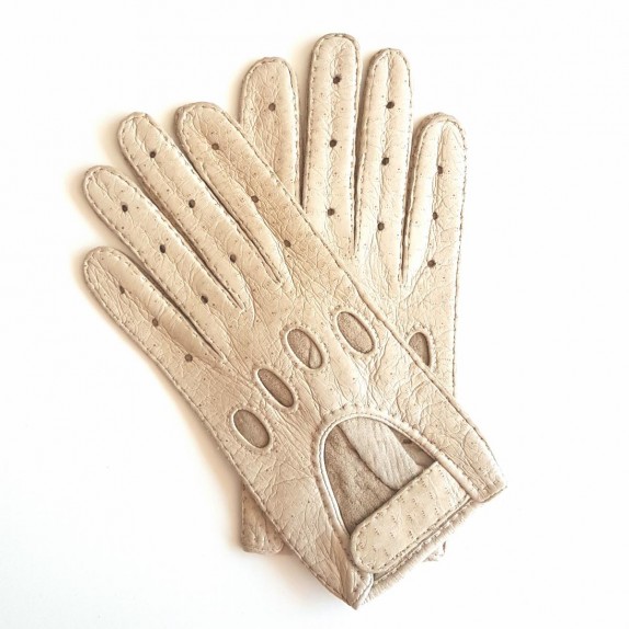 Leather gloves of peccary otmeal "POMPEIA"