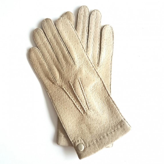 Gants en cuir de pécari otmeal "PERNILLE".