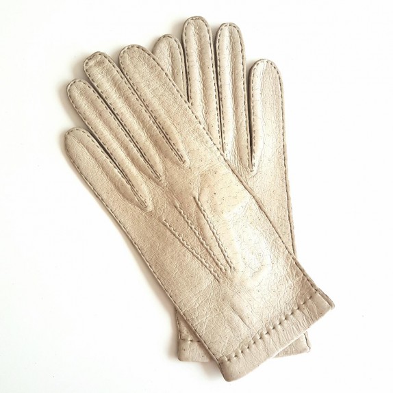 Gants en cuir d'agneau otmeal et kapuzin "PATT".