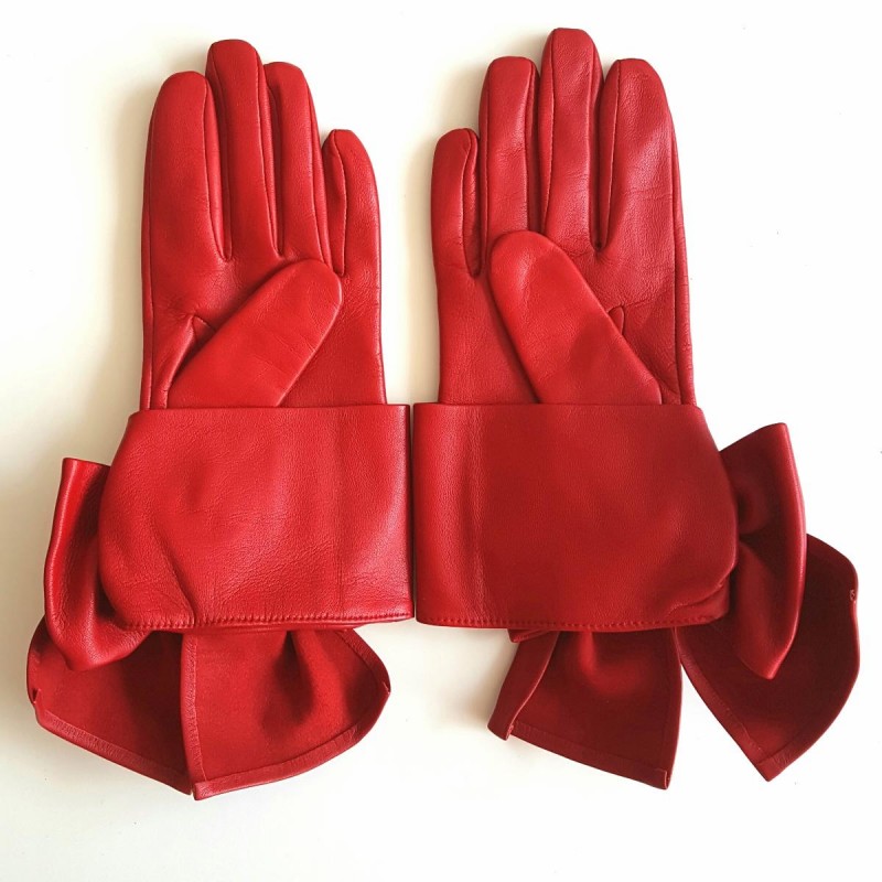 GF1040 Gants femme cuir agneau rouge