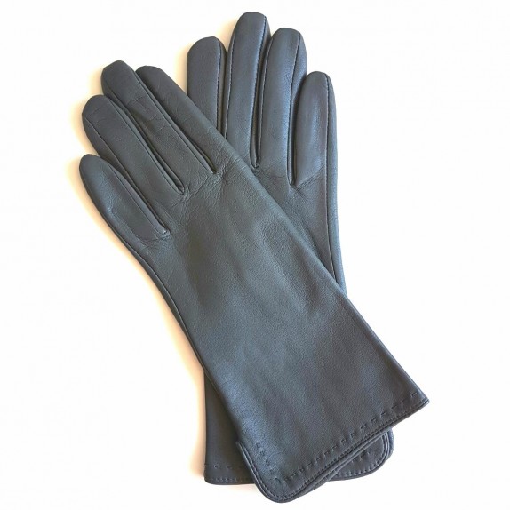 Gants en cuir d'agneau gris "VIOLETTE".