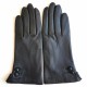 Gants en cuir d'agneau, noir, "CLEMENTINE".