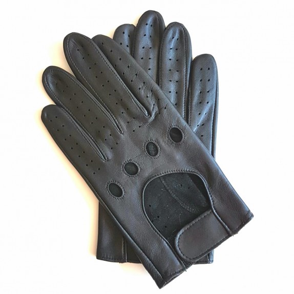 Gants en cuir d'agneau noir "AYRTON".