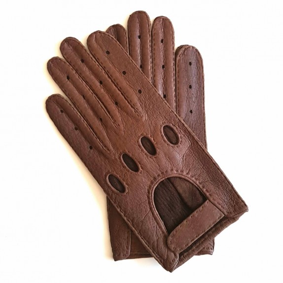 Leather gloves of peccary vison "POMPEIA"