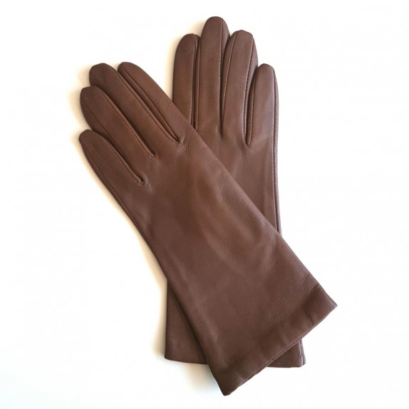 Leather gloves of lamb tobacco "COLINE"