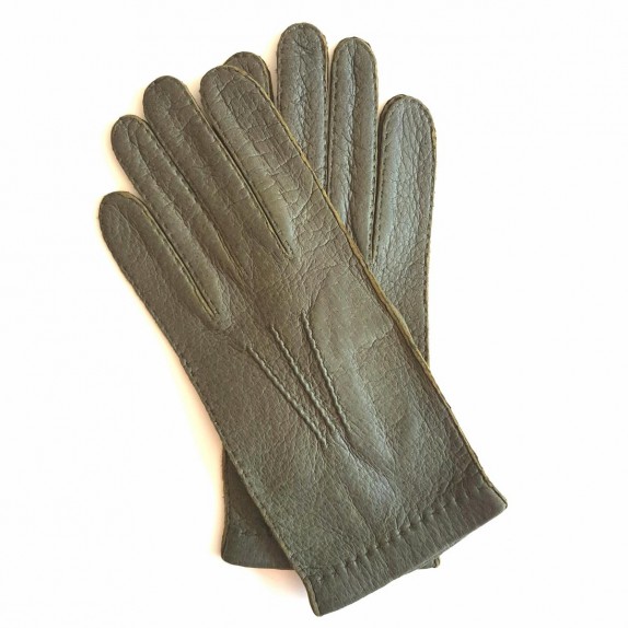 Gants en cuir pécari kaki "JOSEPH"