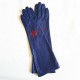 Gants en cuir d'agneau, bleu et bordeaux "DIANA".