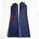 Gants en cuir d'agneau, bleu et bordeaux "DIANA".