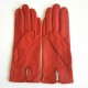 Gants en Cuir d'agneau, orange, "ANEMONE".