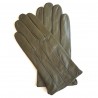 Leather gloves of lamb khaki and blue "GEORGES".