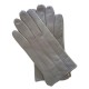 Gants en cuir d'agneau gris, améthyste "GEORGES"