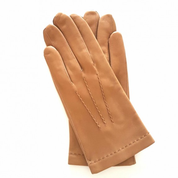 Gants en cuir d'agneau biscuit clair "HENRI".