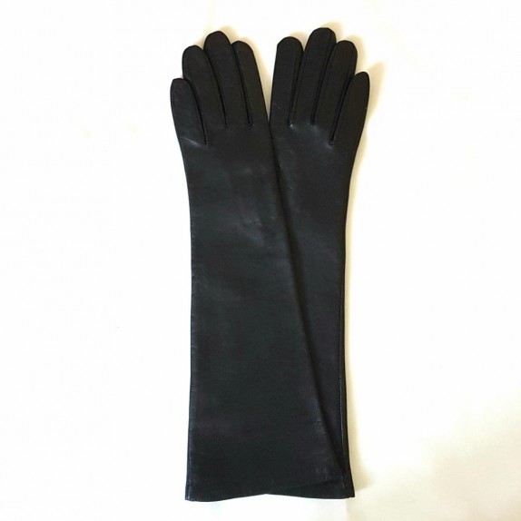 Gants en cuir d'agneau noir "SERAPHINE".