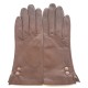 Gants en cuir d'agneau chocolat et sable "CLEMENTINE"