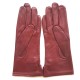 Gants en cuir d'agneau bordeaux, noir "CLEMENTINE"