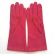 Gants en cuir chèvre velours, fuschia, "COLINE".