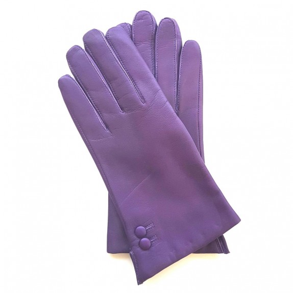 Leather gloves of lamb purple "CLEMENTINE"