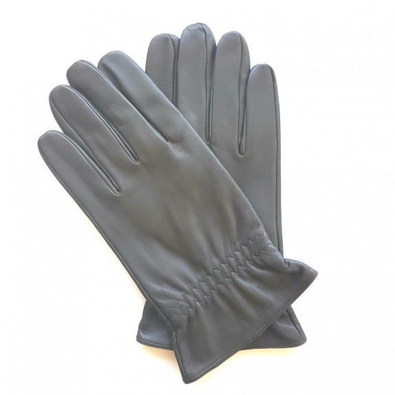 Gants en cuir d'agneau gris "MILO".