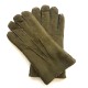 Leather gloves of lambskin khaki "JIVAGO".