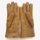 Gants en cuir d'agneau lainé poil de chameau "JIVAGO".