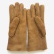 Leather gloves of shearling camel "JIVAGO".