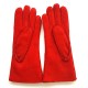 Gants en cuir d'agneau lainé rouge "ANASTASIA".