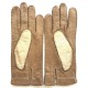 Leather Gloves of peccary otmeal and kapuzin "PERNILLE"