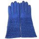 Leather gloves of lamb blue "ATHEA"