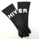 Gants en cuir d'agneau noir et blanc " HIVER ".