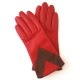 Leather Gloves of lamb red and havana "AGLAE"