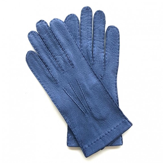 Gants en cuir de pécari bleu PATT".