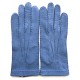 Gants en cuir de pécari bleu PATT".