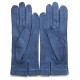 Gants en cuir de pécari bleu PATT".