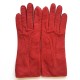 Gants en cuir de pécari rouge "LEONIE".