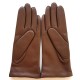 Leather Gloves of Lamb brown and grey lining cashmere "HIVER".