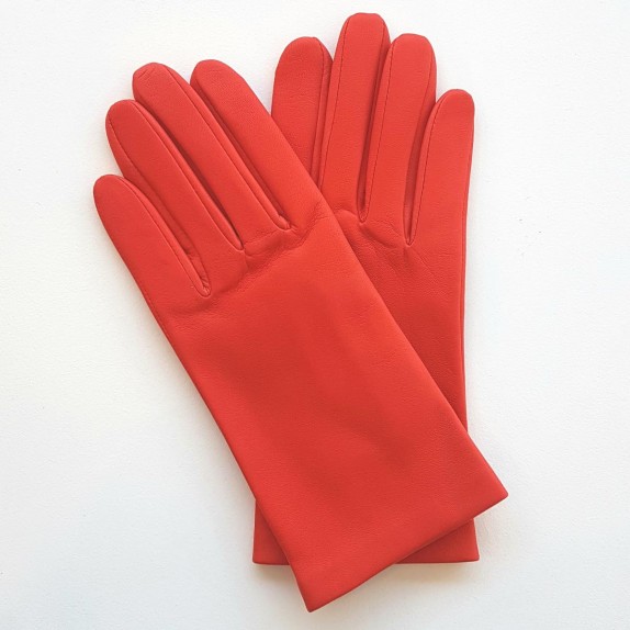 Gants en cuir d'agneau capucine "CAPUCINE".