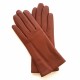 Gants en cuir d'agneau cognac "CAPUCINE".