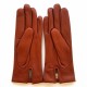 Leather gloves of lamb cognac "CAPUCINE".