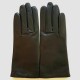 Gants en cuir d'agneau noir "CAPUCINE".